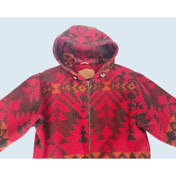 WOOLRICH Wool Blend Southwest Navajo Inspired Blanket Jacket Coat Sz Sm - Picture 3 of 8